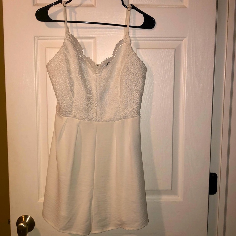 White Jumpsuit Shorts